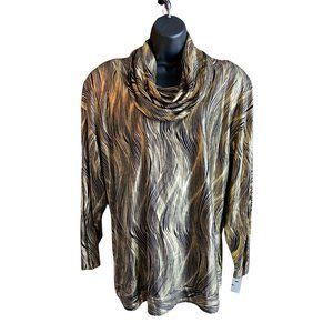 Vintage Iona Cowl Neck Long Sleeve Blouse Large